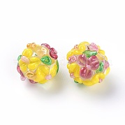 Ручной работы ухабистым Шарики Lampwork LAMP-E021-06N