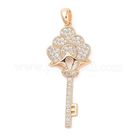 Латунные микропаве прозрачные подвески с фианитом KK-S388-02G-02-1