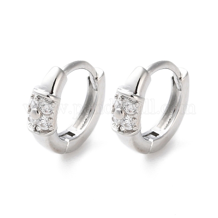 Серьги-кольца из латуни с прозрачным кубическим цирконием EJEW-S241-10P-1