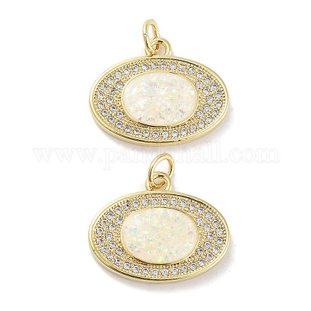Латунные микропаве прозрачные подвески с фианитом KK-L213-035G-1