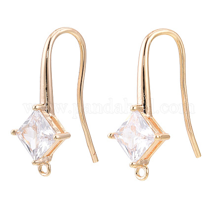 Крюк латунные серьги ZIRC-Q019-002G-1