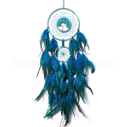 Подвеска из железной и синтетической бирюзовой крошки PW-WG35869-02-1