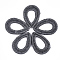 Waxed Polyester Cord Woven Pendants, with Iron Findings, teardrop, Slate Gray, 44~45x30~31x3mm