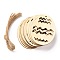 DIY Egg Shape Handmade Hollow Out Graffiti Wood, Easter Theme Pendant Decorations, Wave Pattern, 8x6x0.2cm, Hole: 3.2mm, 10pcs/set