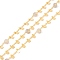 Natural White Labradorite Column Beaded Chains, with Brass Paperclip Chains and Star Charm, Soldered, with Spool, Lead Free & Cadmium Free, Golden, 2x1x0.5mm, 5x3x1mm
