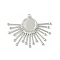 304 Stainless Steel Pendant Cabochon Settings, Sun Charm, Stainless Steel Color, Tray: 11mm, 31x40x2mm, Hole: 1.8mm
