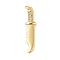 Brass Micro Pave Clear Cubic Zirconia Pendants, Cadmium Free & Lead Free, with Jump Rings, Knife Shap, Real 18K Gold Plated, 32x7x4mm, Hole: 3mm