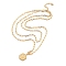 Real 18K Gold Plated Stainless Steel Paperclip Chains Double Layer Necklaces, Hexagon with Initial Letter Pendant Necklace, Letter S, 14.17 inch(36cm)