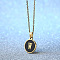 Alloy Black Enamel Flat Round with Letter Pendant Necklaces for Women, Golden, Letter W, 17.72 inch(45cm)
