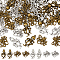120Pcs 4 Style Tibetan Style Alloy Pendants, Octopus, Antique Bronze & Antique Silver, 20.5~30.5x17~24x2.5~4.5mm, Hole: 1.5~2mm, 30pcs/style