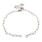 Tarnish Resistant 304 Stainless Steel Paperclip Chains Bracelet Making, with Lobster Claw Clasps and Chain Extenders, Stainless Steel Color, 7 inch(17.8cm), Hole: 2.1mm