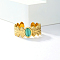 Stylish Oval Stainless Steel Irregular Texture Open Cuff Rings, Golden, Inner Diameter: 16~18mm