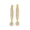Brass Micro Pave Cubic Zirconia Pendants, Symbol, Exclamation Mark, Cadmium Free & Lead Free, Rack Plating, Long-Lasting Plated, Real 18K Gold Plated, 27x6x3mm, Hole: 3.5x3.5mm