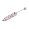 Polymer Clay Rhinestones Ball-Point Pen, Beadable Pen, with Iron Findings, for DIY Personalized Pen with Jewelry Beads, Star, Fuchsia, 145x15~16mm
