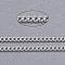 Brass Twisted Chains, Curb Chains, Unwelded, with Spool, Oval, Lead Free & Nickel Free & Cadmium Free, Silver Color Plated, 2.5x2x0.5mm, about 301.83 Feet(92m)/roll