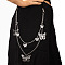 Iron Double Layer Tassel Trousers Chains, Punk Style Decorative Chain Belts, Platinum, Butterfly, 450mm