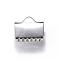 Tarnish Resistant 304 Stainless Steel Ribbon Crimp Ends, Stainless Steel Color, 10x11mm, Hole: 3x2mm