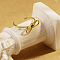 Stylish Stainless Steel Bowknot Open Cuff Ring for Women Daily Wear, Golden