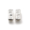 Brass Beads, Cadmium Free & Nickel Free & Lead Free, Rectangle, Silver, 10.5x5x5.5mm, Hole: 1x1mm