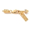 Brass Micro Pave Clear Cubic Zirconia Lobster Claw Clasps, Nickel Free, Real 18K Gold Plated, 33.5mm