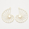 Brass Pendants, Spiral Casing, Nickel Free, Real 18K Gold Plated, 49.5x35x1mm, Hole: 2x1mm