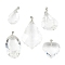 Glass Big Pendants, with Brass Pinch Bails, Mixed Shapes, 38.5~68.5x22.5~41.5x10~15mm, Hole: 6.5x4mm