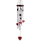 Alloy Tube Wind Chime, with Wood Ring, for Hanging Yards Garden Lawn Decoration, Heart, 535mm