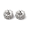 Brass Micro Pave Cubic Zirconia Spacer Beads, Cadmium Free & Nickel Free & Lead Free, Flat Round, Real Platinum Plated, 6x2.5mm, Hole: 2mm
