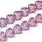 Transparent Glass Beads Strands, Heart, Old Rose, 13x15x7mm, Hole: 1mm, about 55pcs/strand, 25.98''(66cm)
