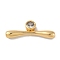 Brass Micro Pave Cubic Zirconia Beads, Cadmium Free & Nickel Free & Lead Free, Stripe, Real 18K Gold Plated, 10.5x29x5mm, Hole: 1mm
