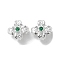 Brass Micro Pave Lime Green Cubic Zirconia Beads, Cadmium Free & Nickel Free & Lead Free, Flower, 925 Sterling Silver Plated, 8x8x3.5mm, Hole: 1mm