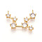 Brass Micro Pave Cubic Zirconia Pendants, Twelve Constellations Charms, Long-Lasting Plated, Nickel Free, Real 18K Gold Plated, Aries, 16.5x21.5x3mm, Hole: 1.2mm