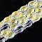 Transparency Electroplate Glass Beads Strands, Fish, AB Color Plated, Half Plated, Champagne Yellow, 15x8.1x5mm, Hole: 0.9~1mm, about 55pcs/strand, 25.59''(65cm)