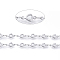 Tarnish Resistant 304 Stainless Steel Link Chains, Soldered, with Spool, Hollow Heart, Stainless Steel Color, Oval Link: 3.5x2x0.3mm, Heart: 10x5x1.5mm, about 16.4 Feet(5m)/roll