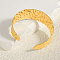 Textured 304 Stainless Steel Cuff Bangles for Women, Real 18K Gold Plated, Inner Diameter: 2-1/4 inch(5.6cm)