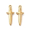 Ion Plating(IP) 304 Stainless Steel Pendants, Sword Charm, Real 18K Gold Plated, 24.5x9x4mm, Hole: 1.5mm