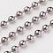 Tarnish Resistant 304 Stainless Steel Ball Chains, Stainless Steel Color, 3mm