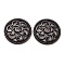 Tibetan Style Alloy Beads, Cadmium Free & Lead Free, Flat Round  with Flower, Red Copper, 25x4mm, Hole: 2.2mm, about 414pcs/1000g