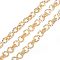 Alloy Number 8 Link Chains, with Spool, Cadmium Free & Nickel Free & Lead Free, Unwelded, Real 18K Gold Plated, 25x14x2mm, about 32.81 Feet(10m)/Roll