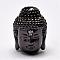Brass Beads, Micro Pave Grade AAA Cubic Zirconia, Buddha Head, Cadmium Free & Nickel Free & Lead Free, Gunmetal, 14x10x11mm, Hole: 2mm