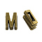 Tibetan Style Alloy Letter Slide Charms, Cadmium Free & Nickel Free & Lead Free, Letter.M, 11x2~8x4mm, Hole: 7x2mm, about 1135pcs/1000g