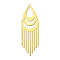201 Stainless Steel Pendants, Laser Cut, PVD Vacuum Plating, Tassels, Golden, 43x14x1mm, Hole: 1mm