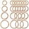 20Pcs 4 Styles Alloy Spring Gate Rings, for Jewelry Making, Light Gold, 24.5~47.5x3.5~5mm, Inner Diameter: 16.5~38mm, 5pcs/style
