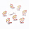 Alloy Enamel Pendants, Lead Free and Cadmium Free, Snake, Platinum Metal Color, Colorful, about 26.5mm long, 20mm wide, 1.5mm thick, hole: 2mm