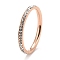 304 Stainless Steel Rhinestone Rings, Rose Gold, US Size 8(18.1mm)