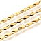 304 Stainless Steel Oval Link Chains, Unwelded, Ion Plating(IP), with Spool, Golden, 7x2.5x1.5mm