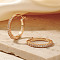 Fashionable luxury Brass Hoop Earrings, with Rhinestone, Golden, 22x2mm
