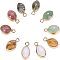 Natural Gemstone Pendants, with Golden Tone Brass Open Back Bezel, Faceted, Teardrop, 17x9x5mm, Hole: 2mm, 5 materials, 2pcs/material, 10pcs/box