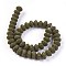 Natural Lava Rock Beads Strands, Dyed, Rondelle, Dark Olive Green, 12.5~13.5x8.5~8.7mm, Hole: 2.5mm, about 46~47pcs/strand, 15.5 inch~15.94 inch(38.5~40.5cm)