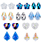Faceted Glass Rhinestone Pendants, Mixed Shapes, Mixed Color, 60pcs/box